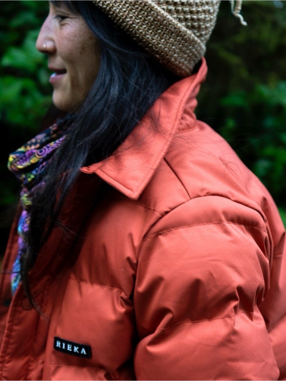 Rieka Tofino Women's Rust Orange Puffer Jacket – Insulated Outdoor Coat L